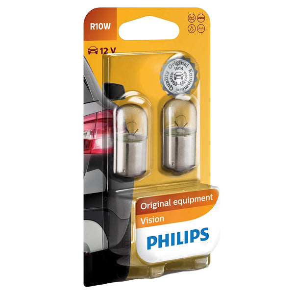 Philips, Globe glödlampa BA15S 12V 10W blister 2 st