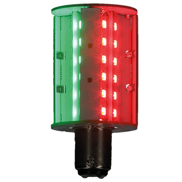 Nautcled, Aqua Signal LED-lampa BAY15D, 3,9 W, 6000 K, Röd/Grön, 10-35 V, 360 Lumen, 70 mm, Ø 35 mm