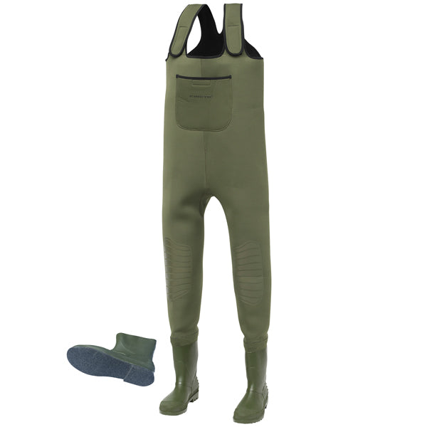 Kinetic, Neogaiter Neopren Waders med Filtsål, Armygrøn, str 42-43