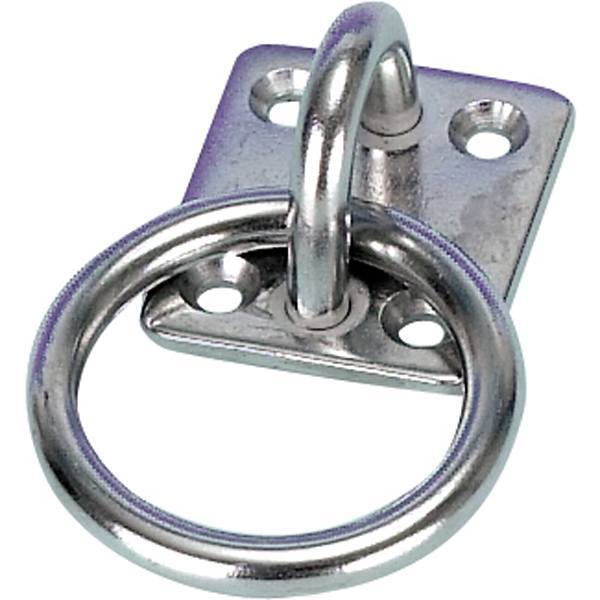 Monteringsplatta AISI 316 med öga/ring, 6 mm