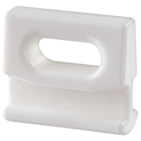 Segelsläde med spår 10mm, vit nylon, 25 mm x 25 mm x 10 mm x 3 mm