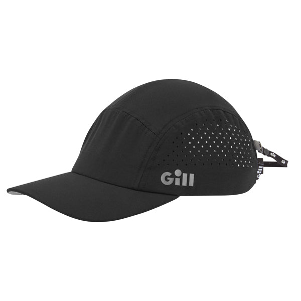 Gill, 156 Verso Cap, Sort, Vandafvisende, Quickdry, UV50+, 5 panel konstruktion, Størrelsesjustering, Sikkerhedssnor