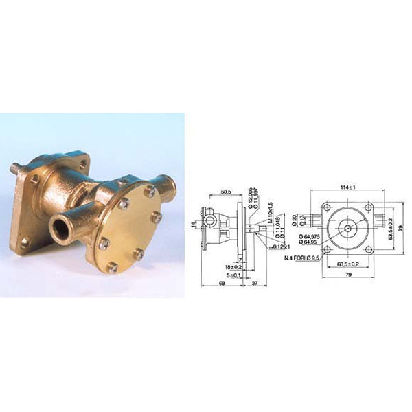 Kylvattenpump med fläns för motor ST123, 1515116 - 1515270