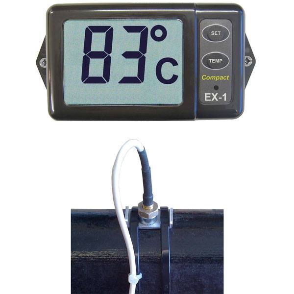 NASA, Avgastemperaturlarm EX-1 med display och sensor 5 m, -35 till 170 °C, 8-15 V