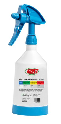 ABNET, Professionel rengøring sprayflaske, 500ml - Biologisk nedbrydelig, Hurtigvirkende