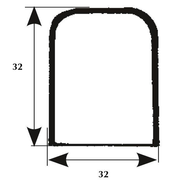 Mittstycke Rostfritt stål, b=32 l=80 h=32mm