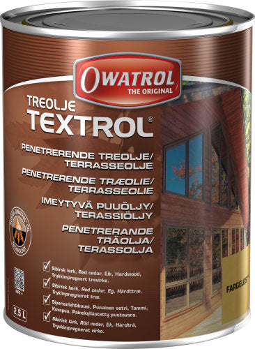 Owatrol, Terrassolja Textrol med UV-filter, 2,5L