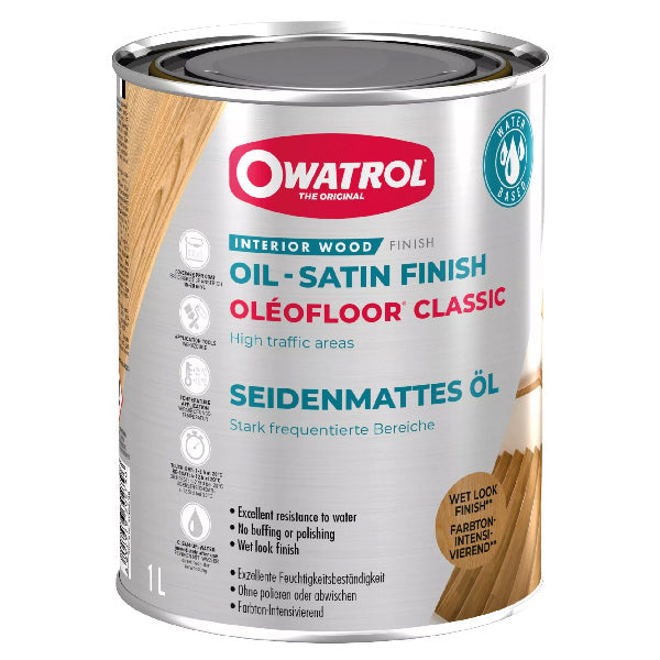 Owatrol, Olefloor Classic klar, 1L - Vattenbaserad vegetabilisk olja med polyuretan