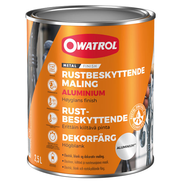 Owatrol, rostskyddsfärg aluminium, 2,5L