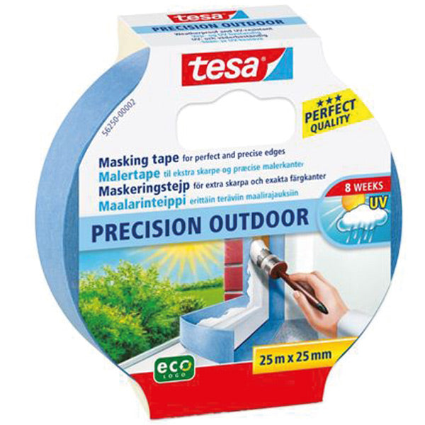 Tesa, Målartejp Precision Outdoor, 25mm x 25m, Eco-Logo