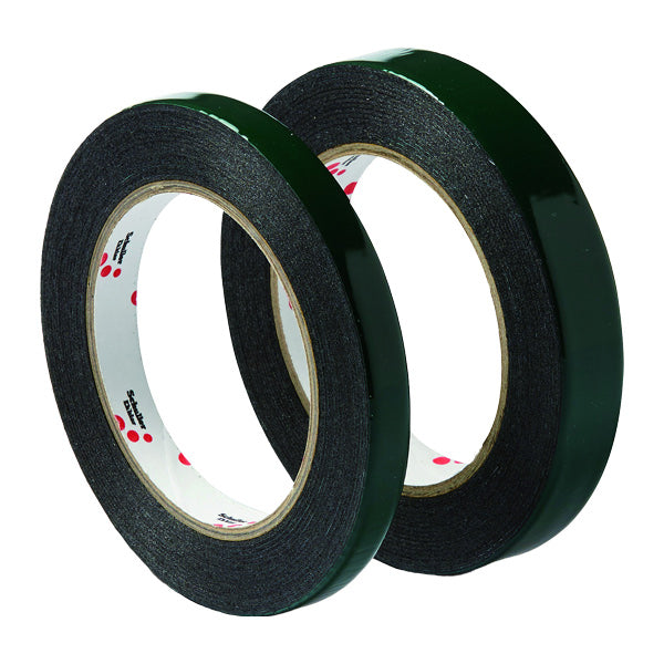 Dobbeltklæbende PE-skumtape, 19mm x 5m, Sort, -40 til +100 °C