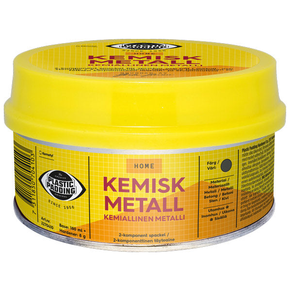 Plaststoppning, Kemisk metall, 180ml - Reparation av hårda ytor, Tål upp till 100°C