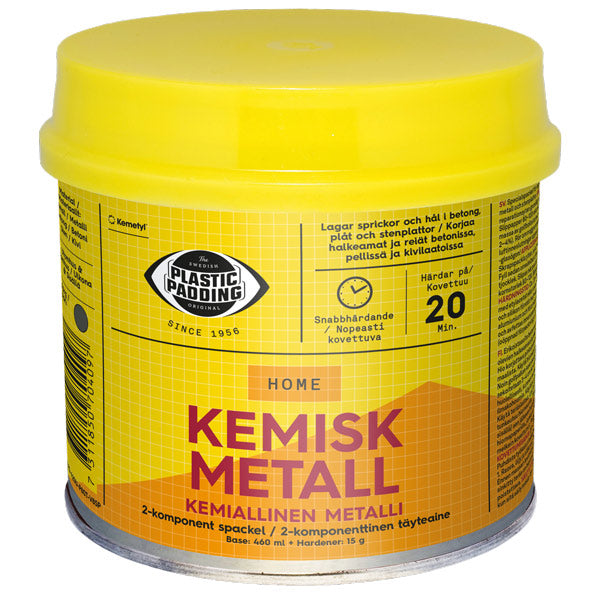 Plaststoppning, kemisk metall, 460ml - Reparation av betong, stål och sten