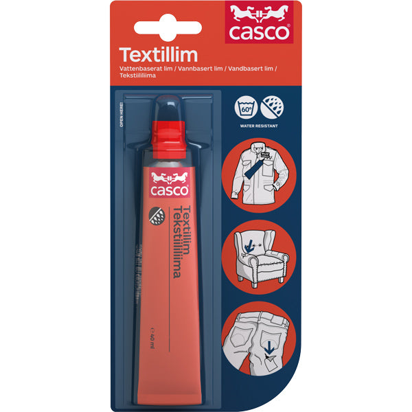 Casco, Vattentålig Textillim, 40ml