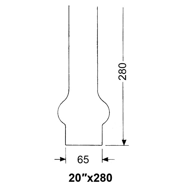 DHR, Lampglas 20''' x 280 mm, Ø 65,0 mm